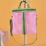 Cross-over tas - roze/groen