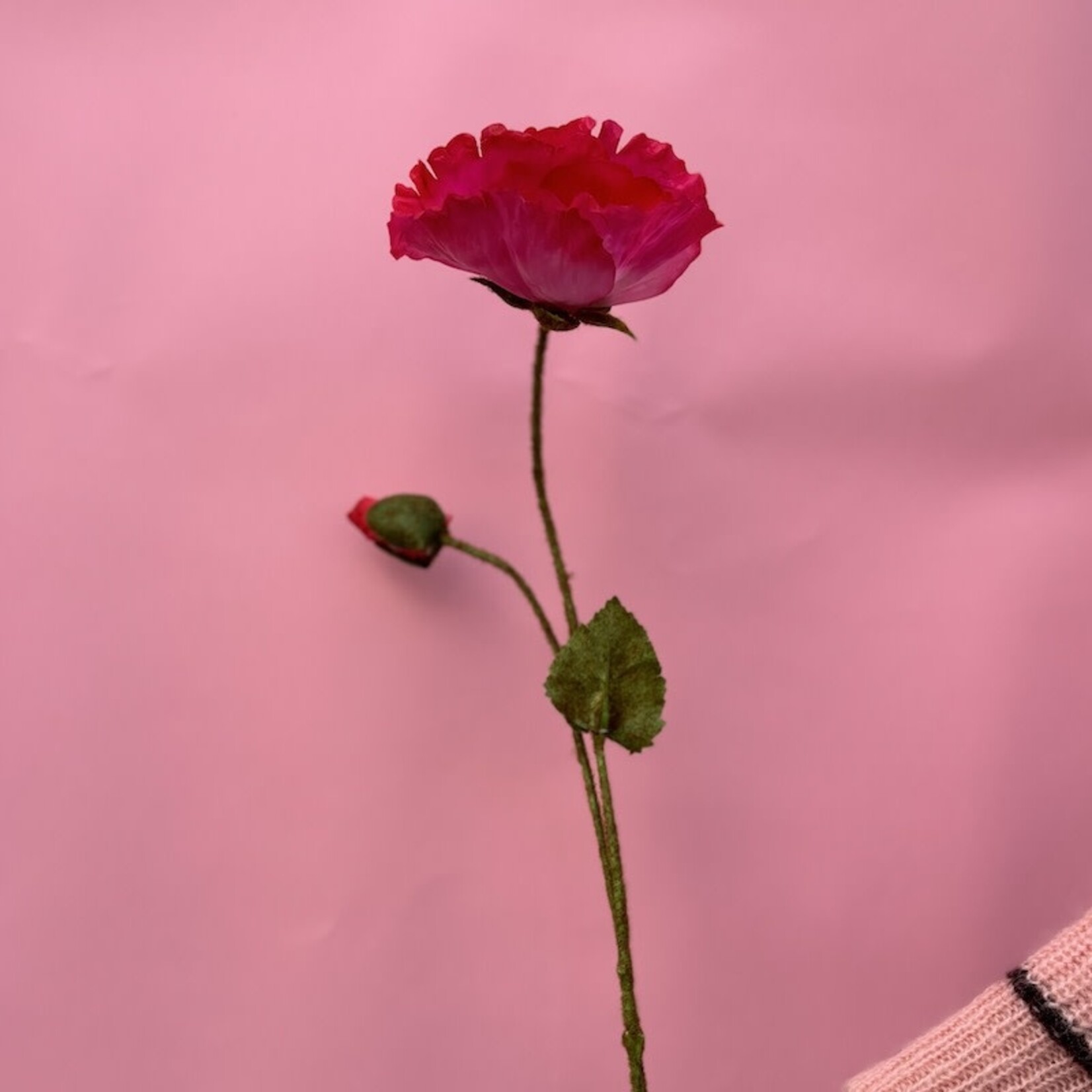 Zijden bloem - Klaproos roze