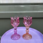 Daan Kromhout Theelichthouder - tulp - neon roze glas - L