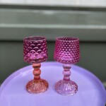 Daan Kromhout Theelichthouder - lampje - neon fuchsia glas - L