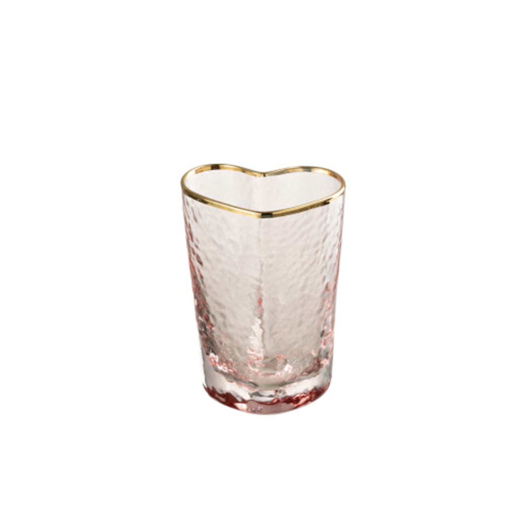 J-line by Jolipa Drinkglas Hart -  goud/roze glas