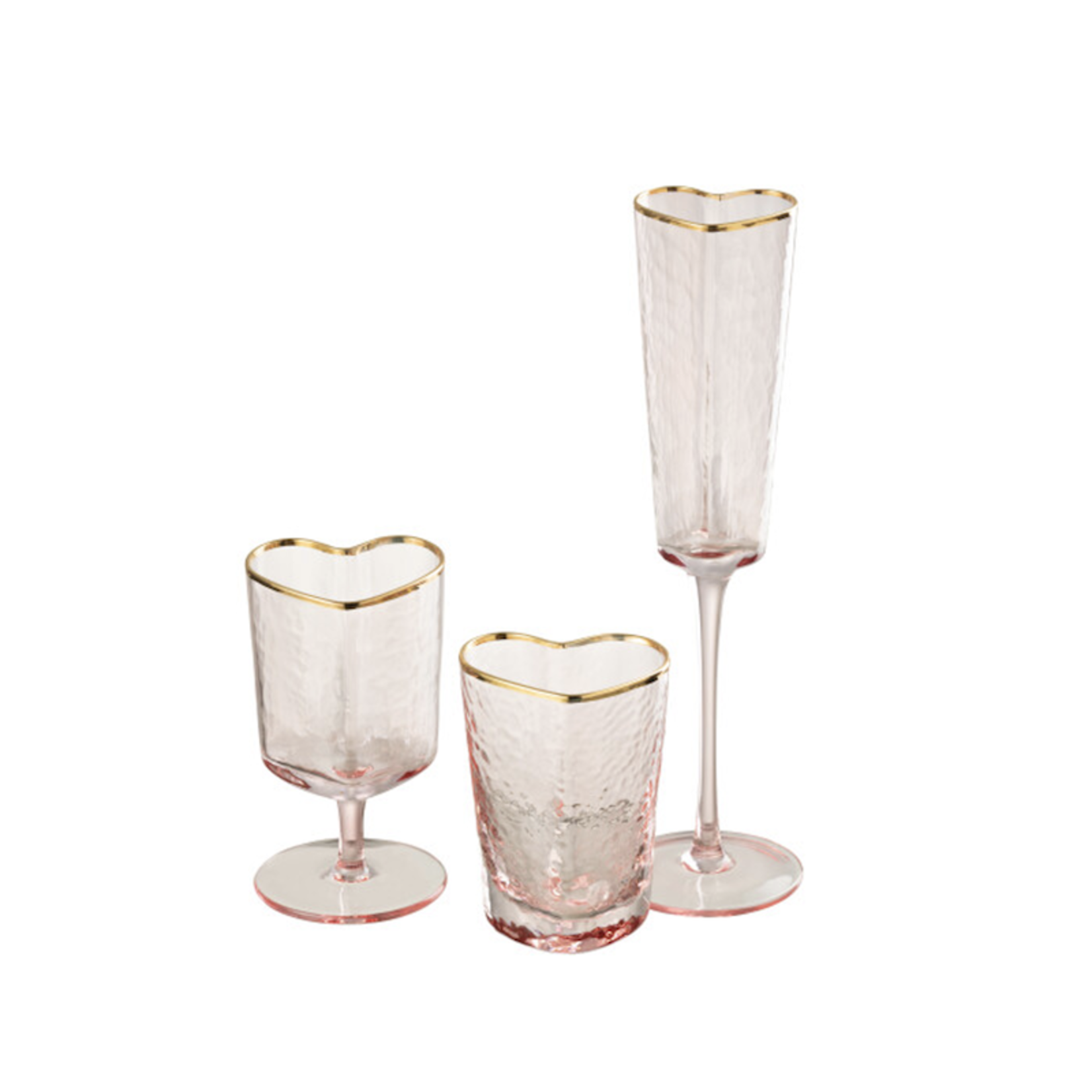 J-line by Jolipa Champagneglas Hart -  goud/roze goud
