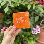 Bludd Tegeltje - Coffee addict, oranje met roze