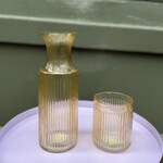 Waterkan met glas - amber