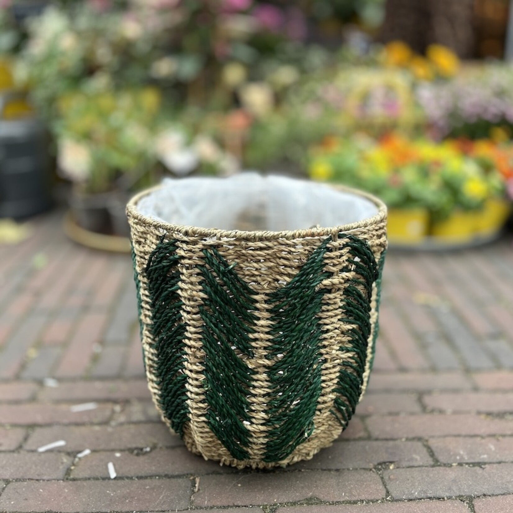 Rotan mand Wavy - groen