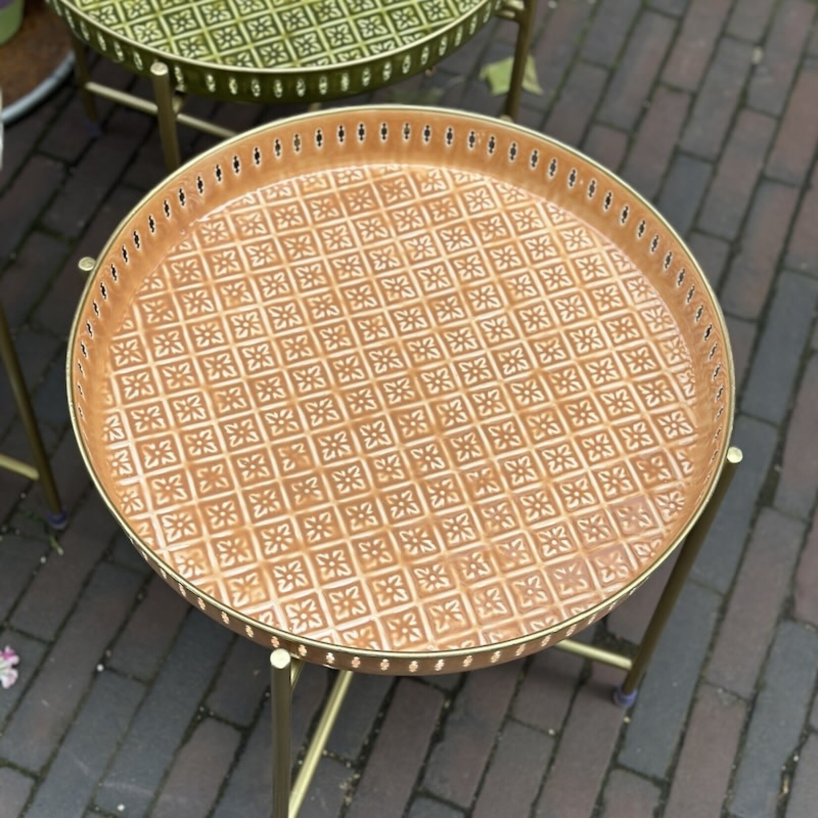 Dienblad Riviera - terracotta - L - flower