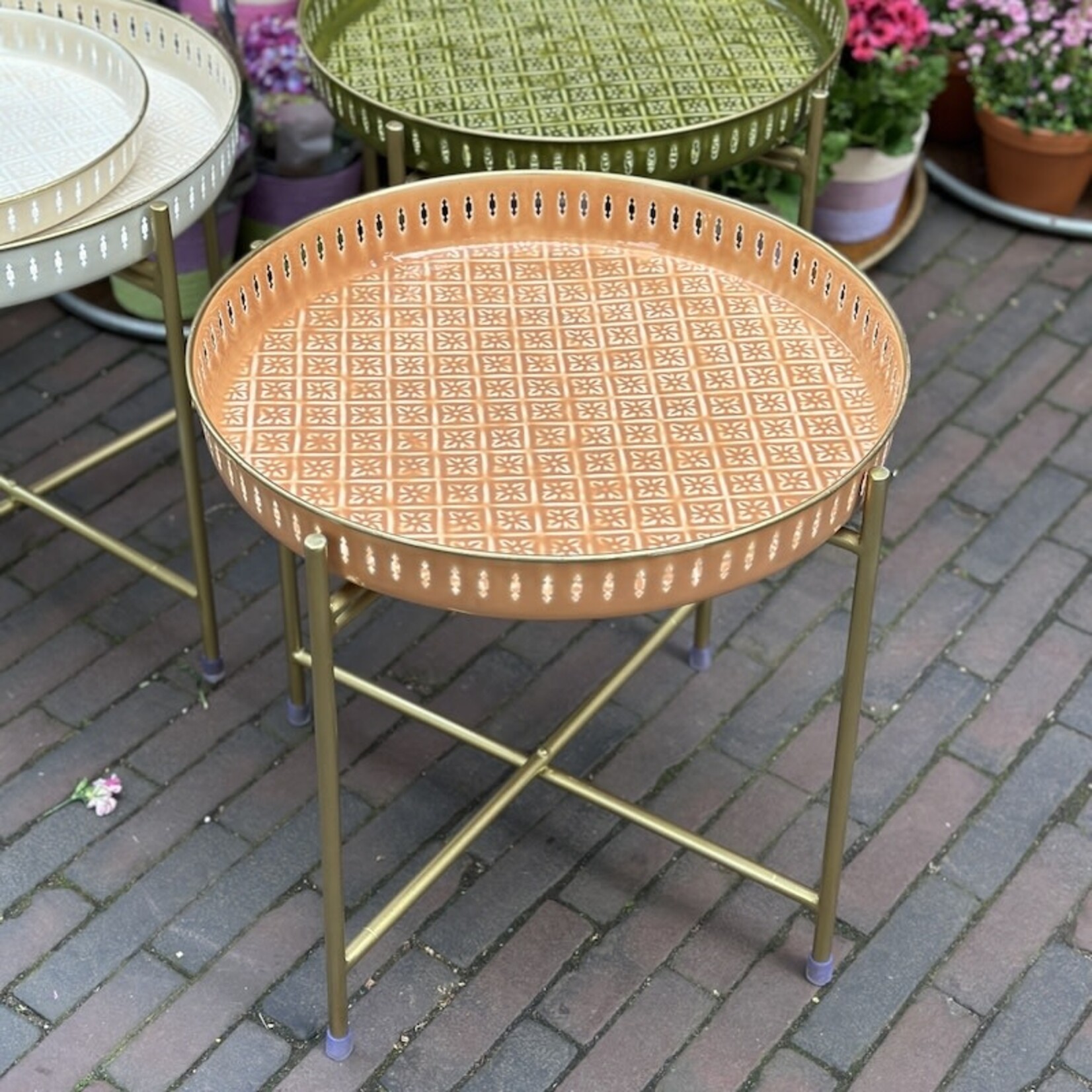 Dienblad Riviera - terracotta - M - flower