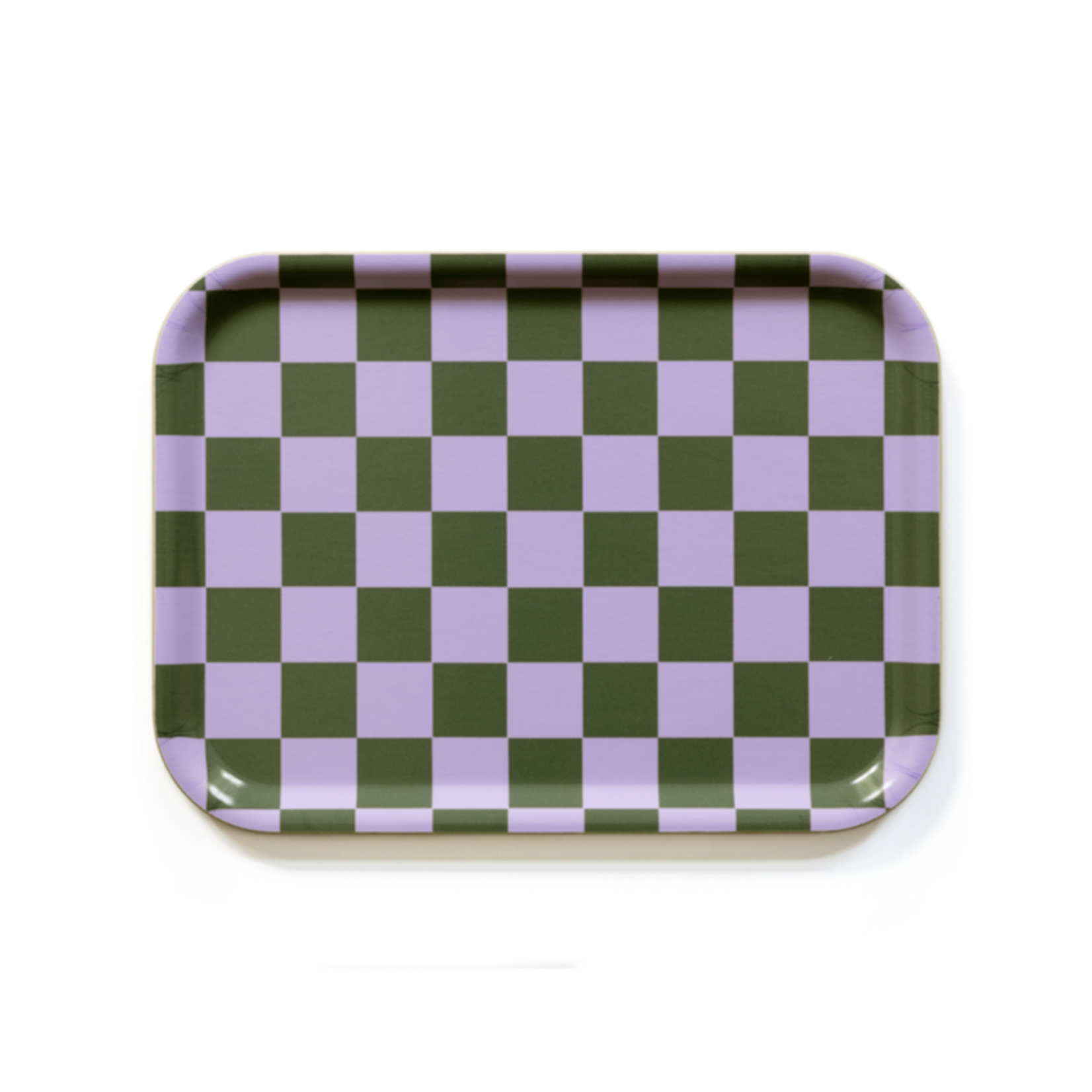 Serving tray Checker - Lilac / olive