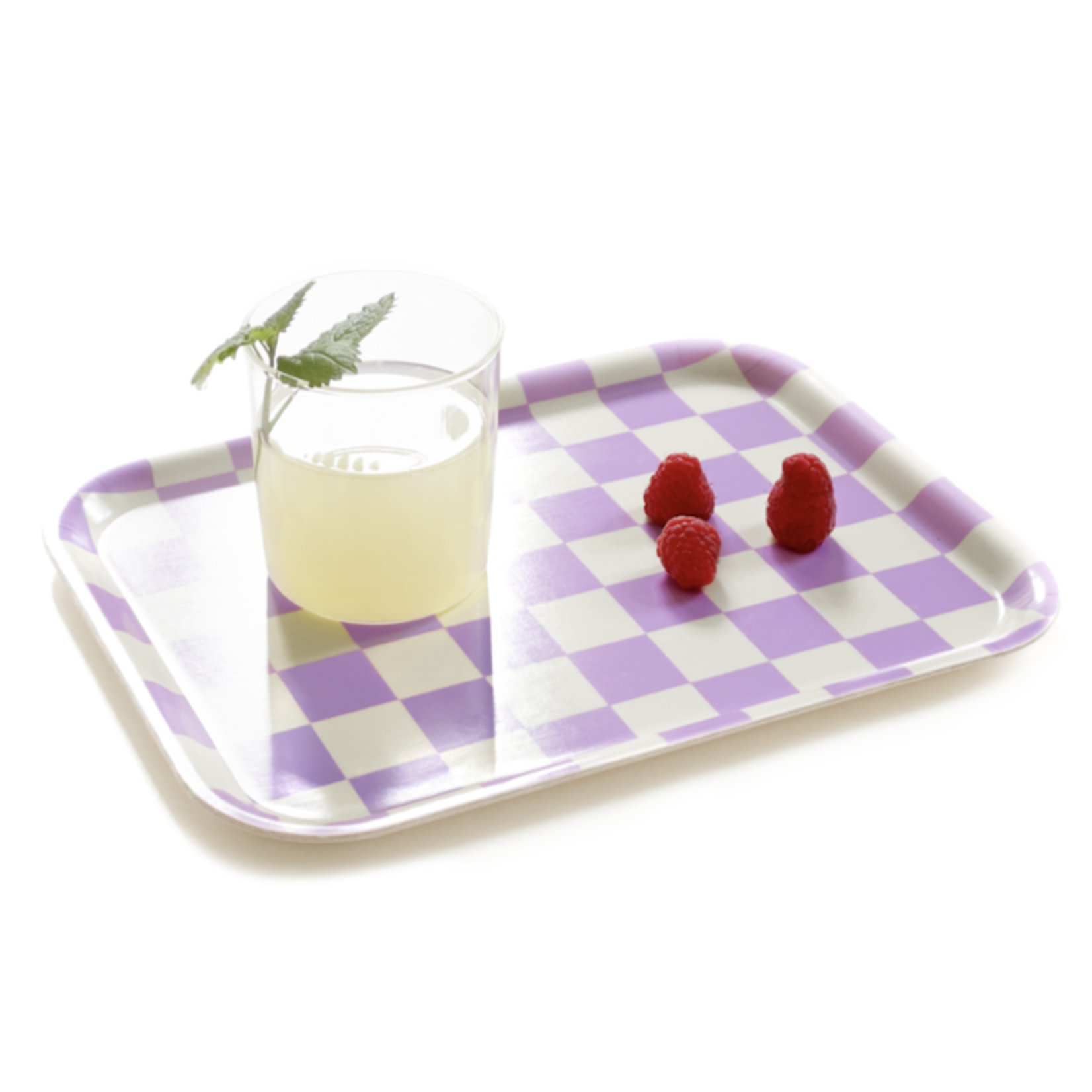 Serving tray Checker - Butter / Lavender