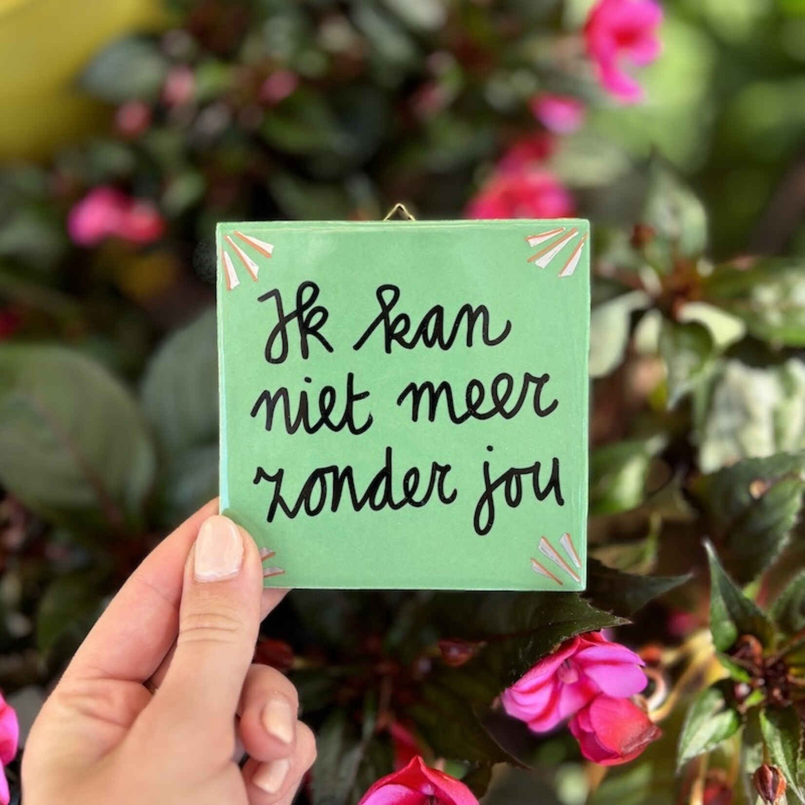 Tegeltje - ik kan niet meer zonder jou groen