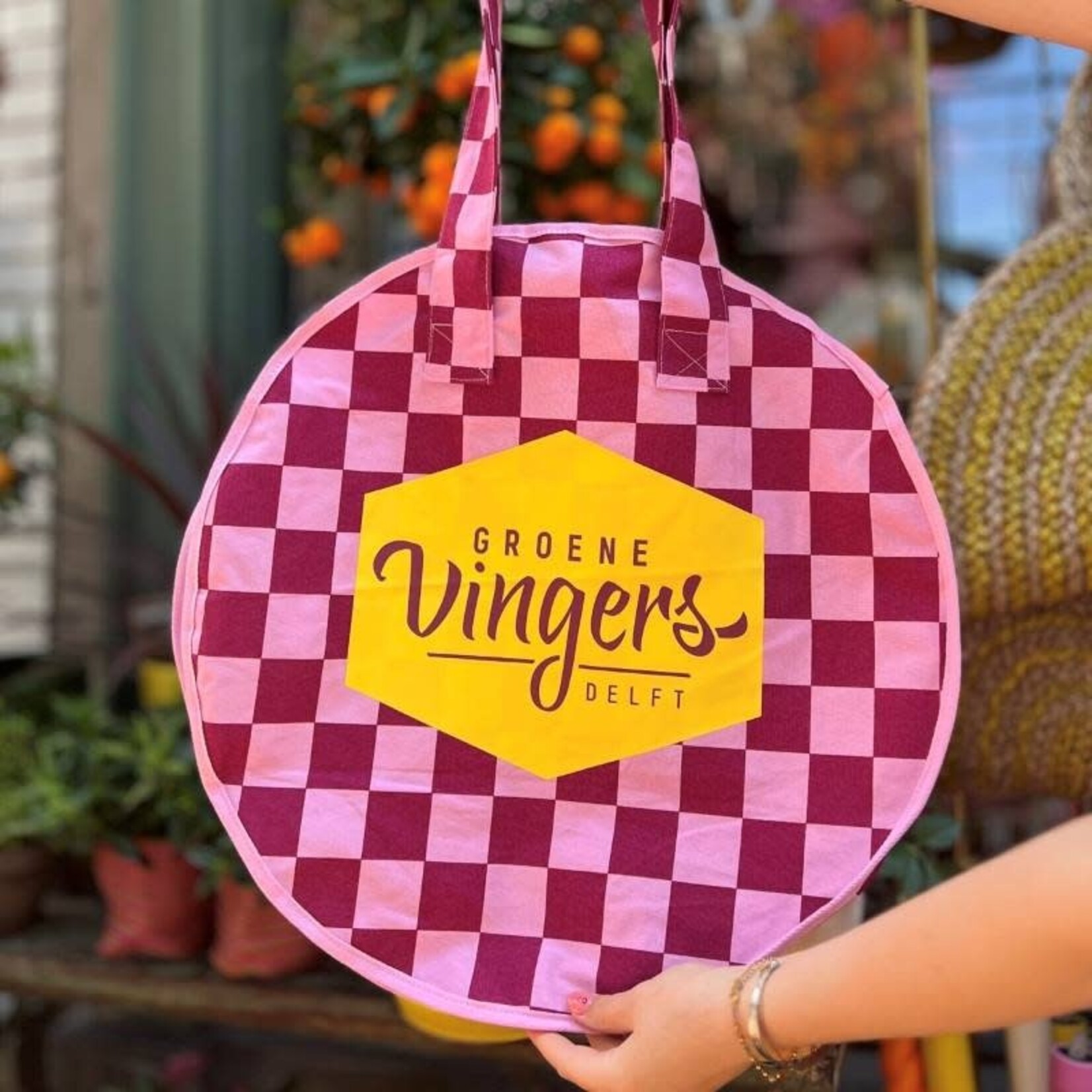 GV tas feestweek - geblokt - roze