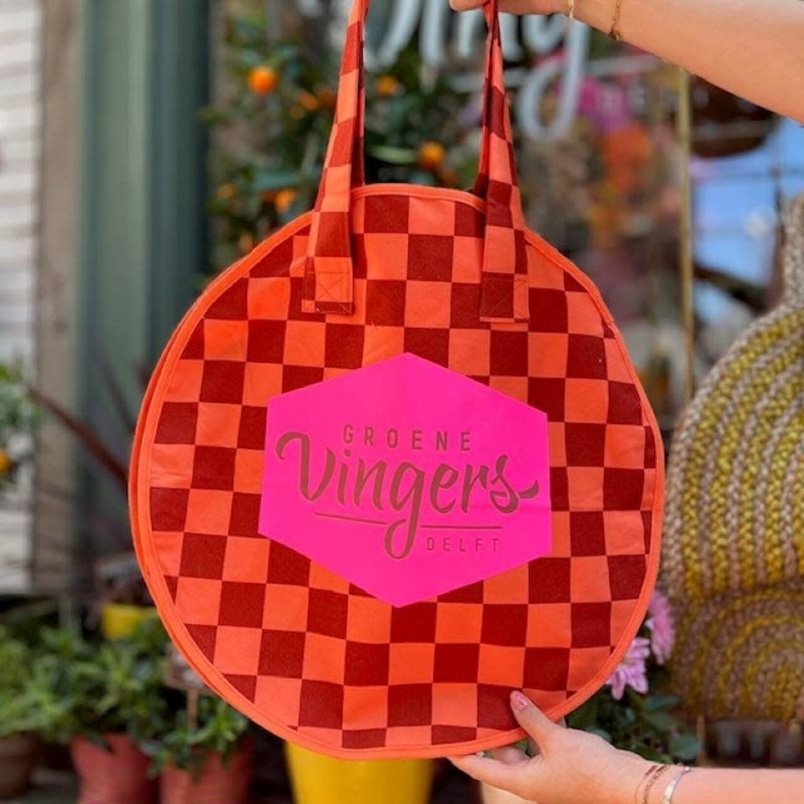 GV tas feestweek - geblokt - oranje