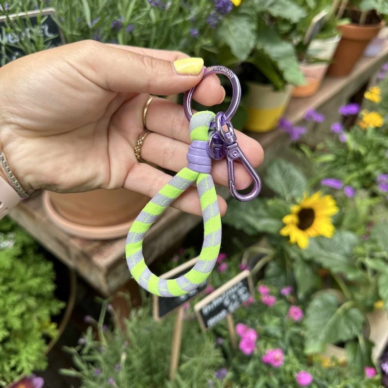Sleutelhanger - groen/ lila