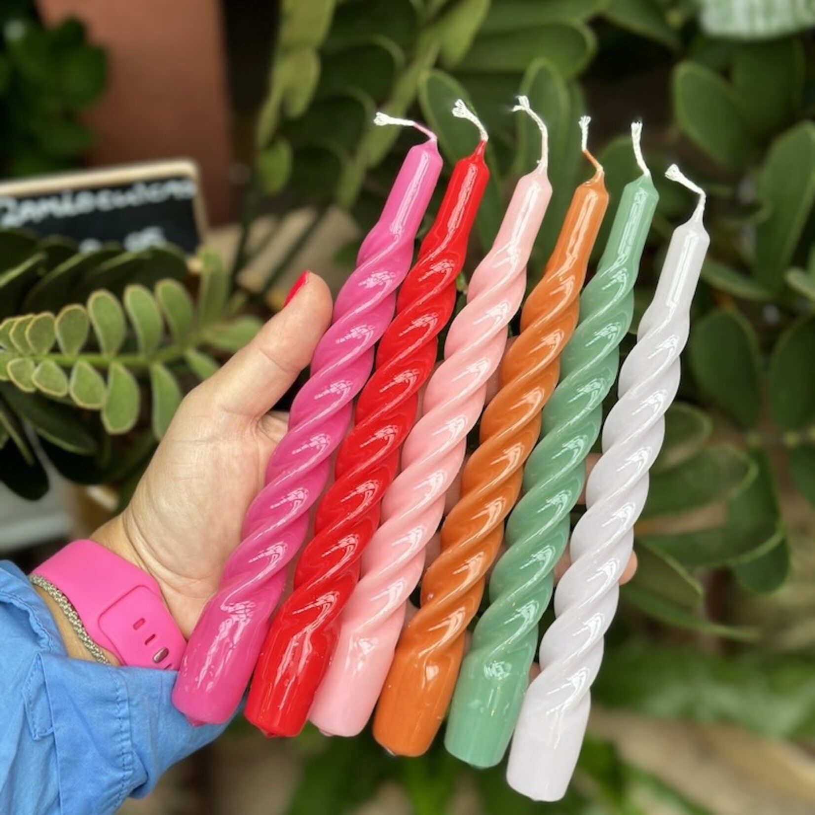 Kaars spiraal - fuchsia