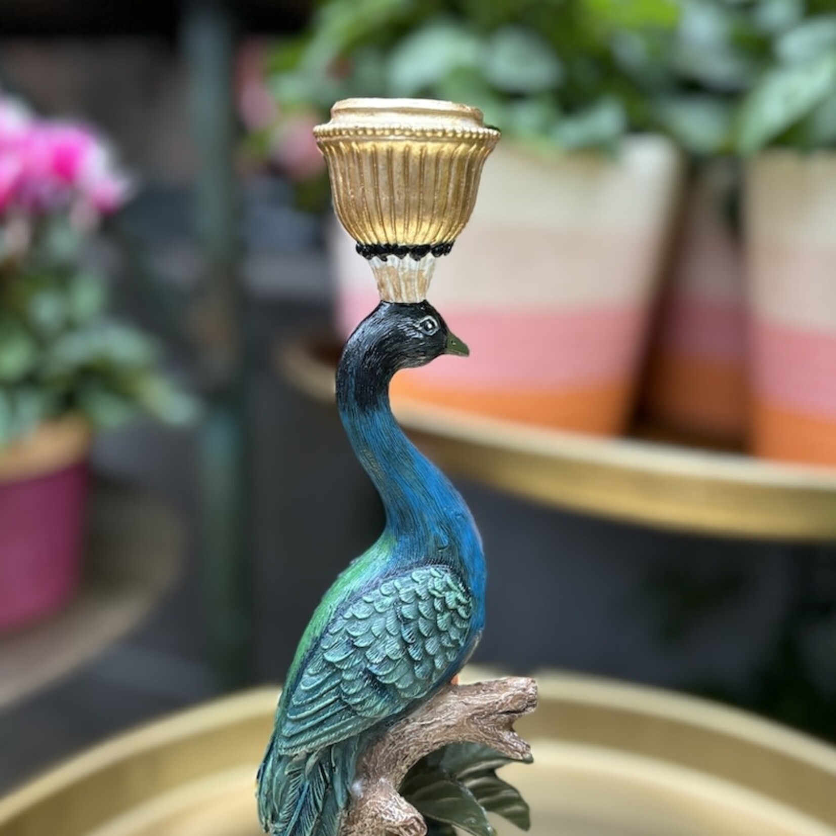 Kandelaar Pauw - multi blauw