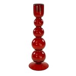 Kandelaar Glas Bubble - rood