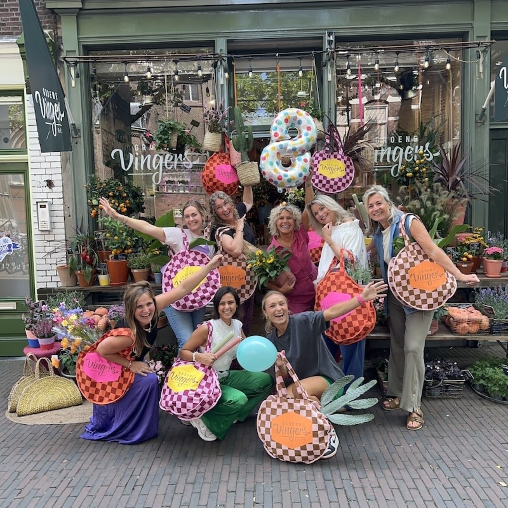 GV tas feestweek - geblokt - oranje