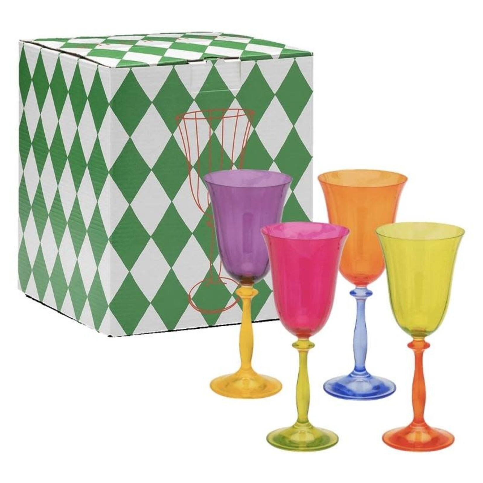 Anna+Nina Anna+Nina - Multicoloured Wine Glass - set of 4