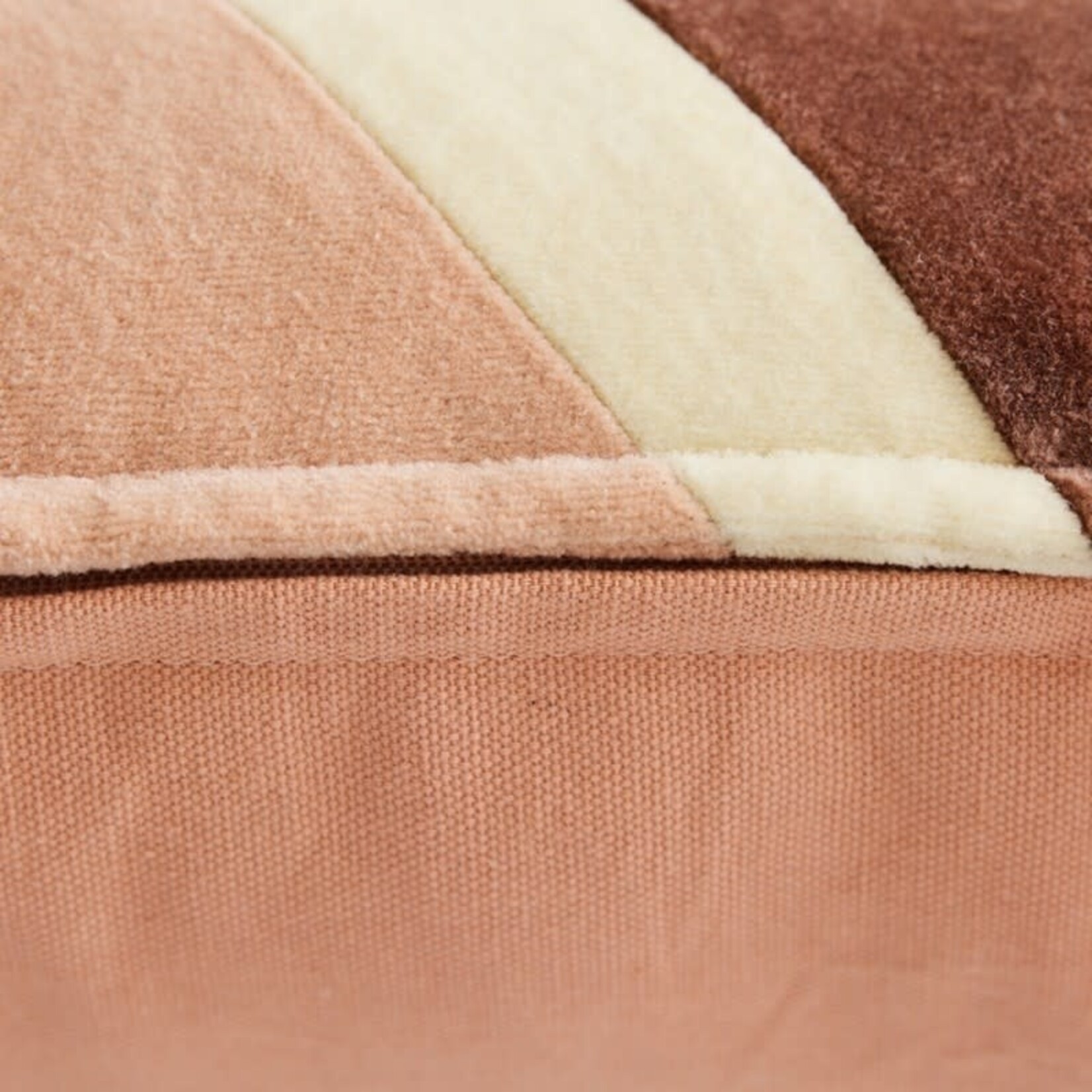 HKliving HKliving - kussen - Striped velvet cushion - Rose