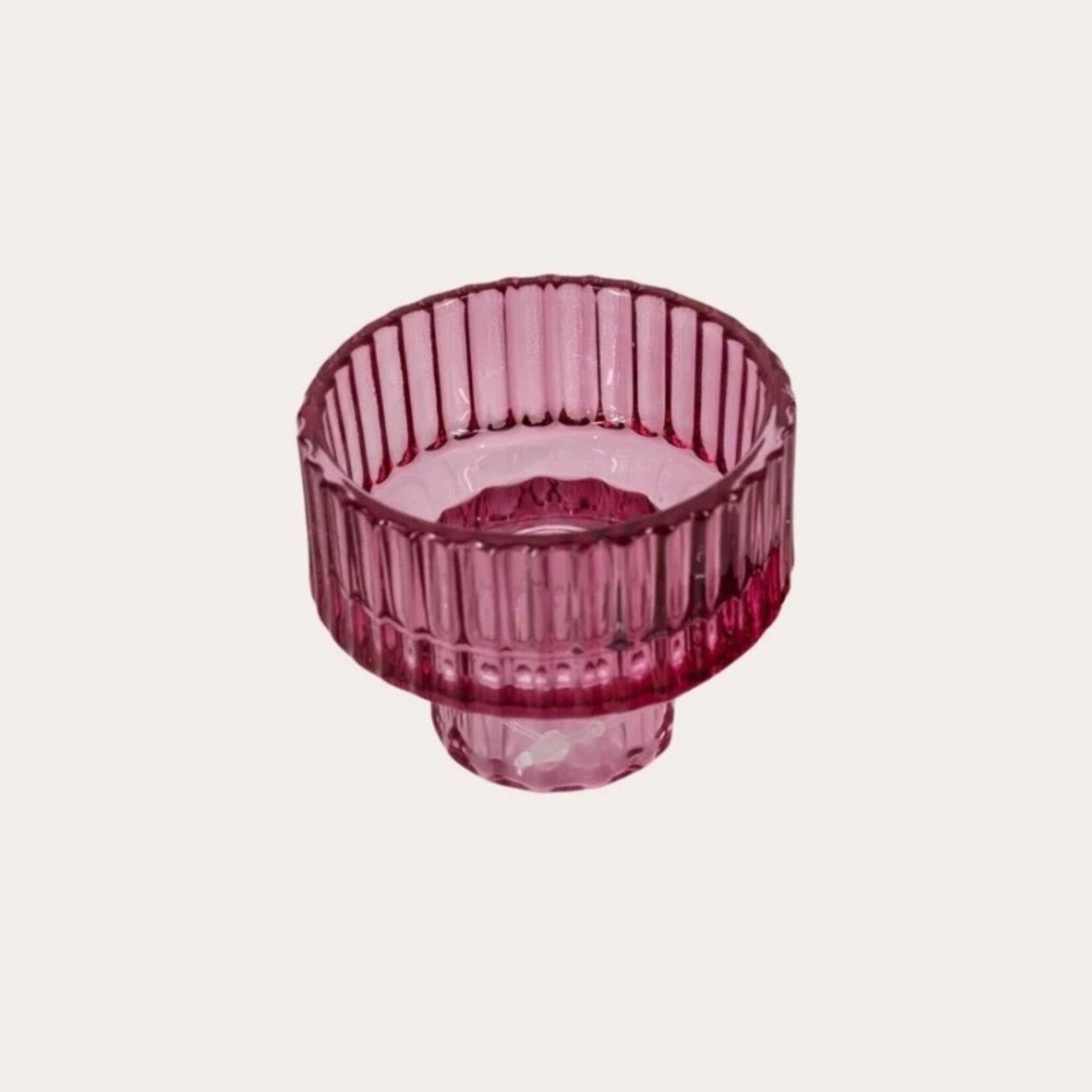 Waxine en kandelaar Milo - Roze S