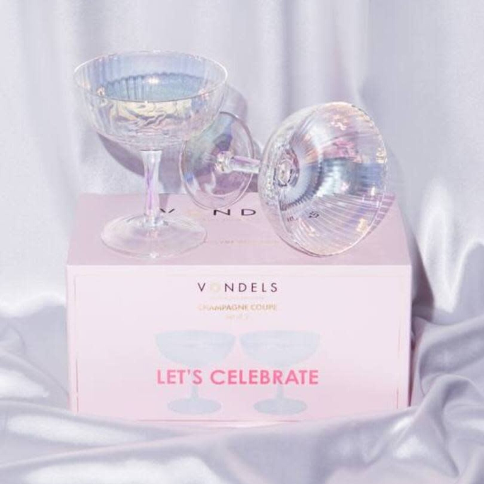 Vondels Champagne coupes set - transparant