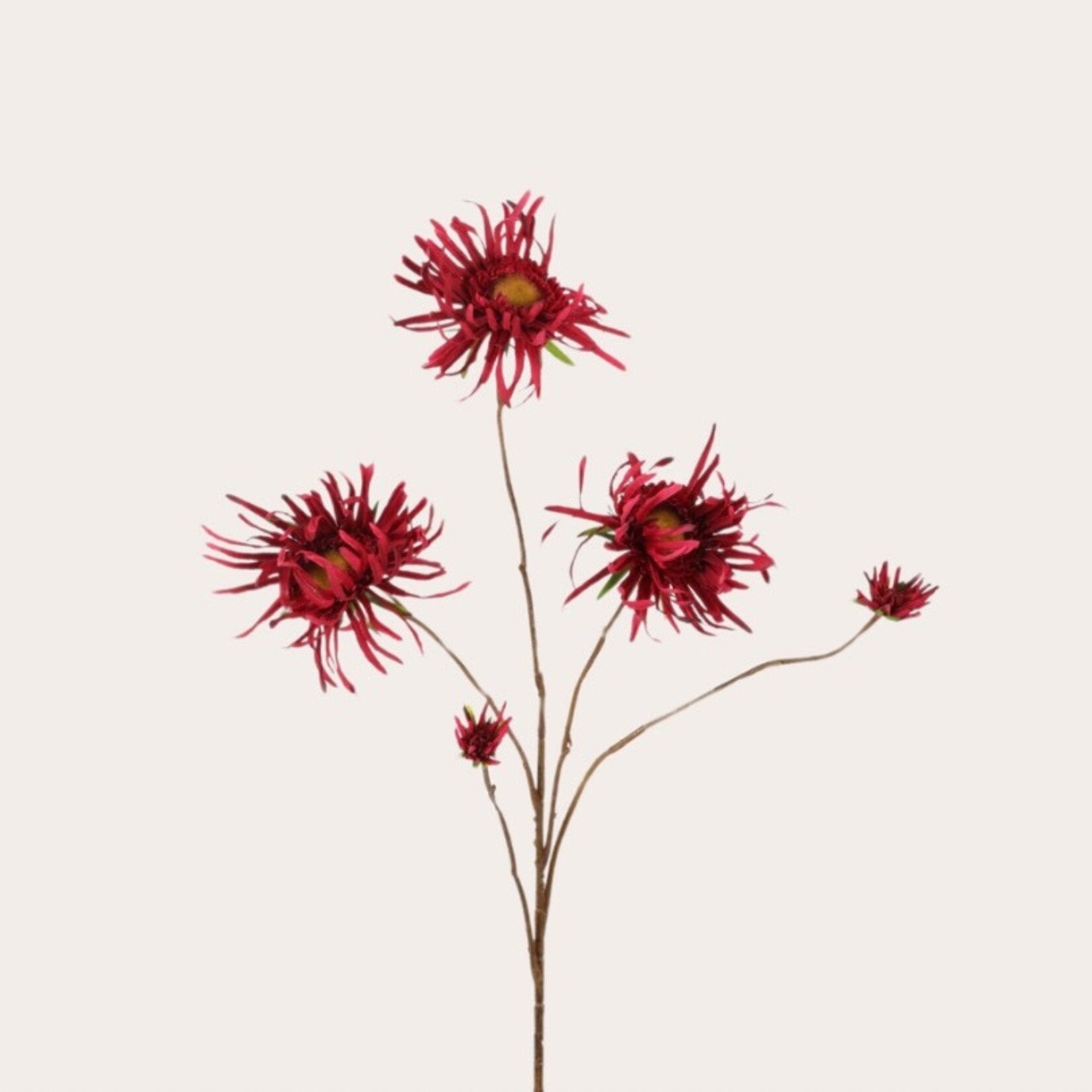 Zijden bloem - Mum spray rood
