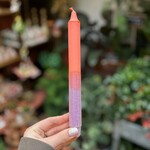 Kaars lang glitter - lila/ oranje