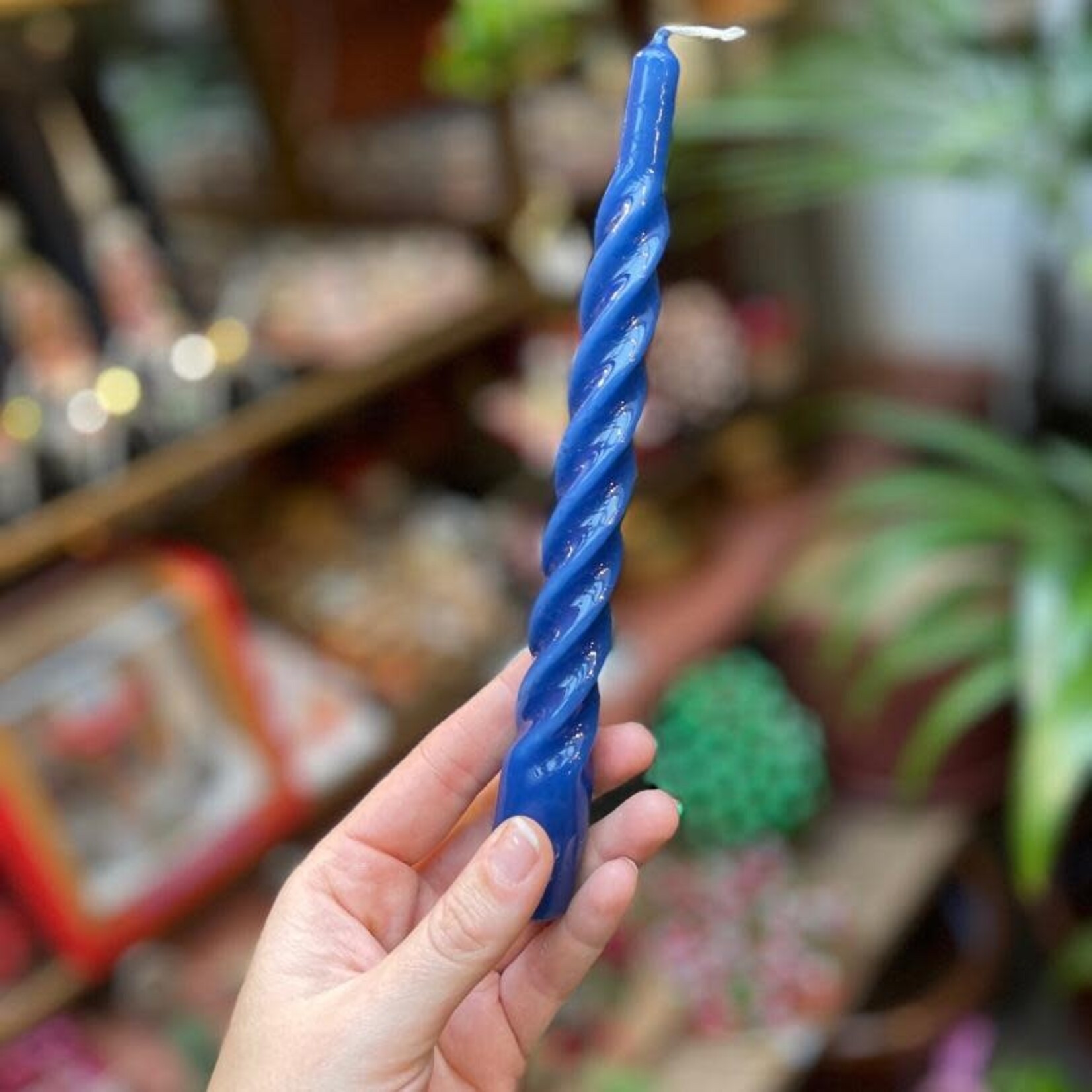 Kaars spiraal - donker blauw