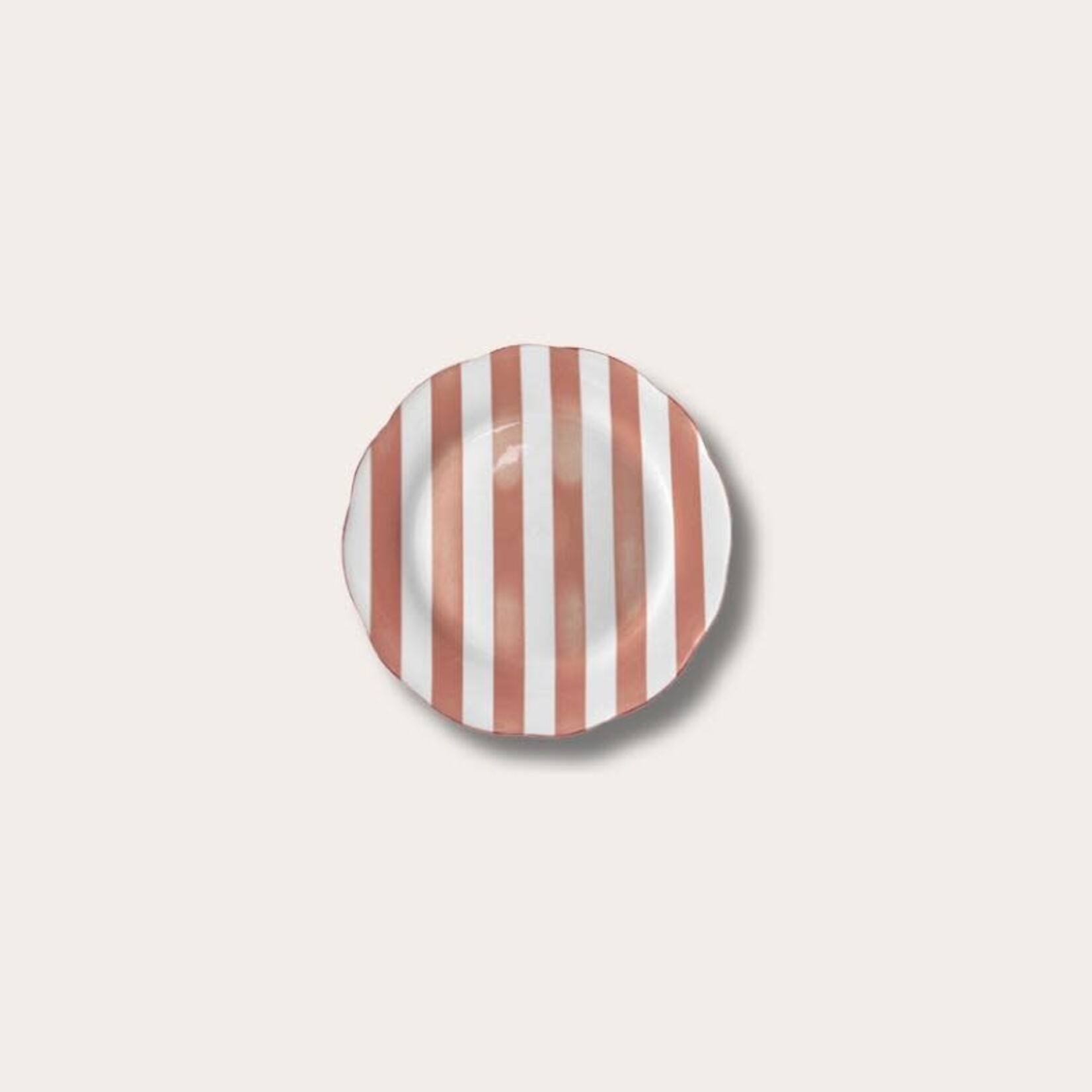 Ontbijtbord - Roze streep