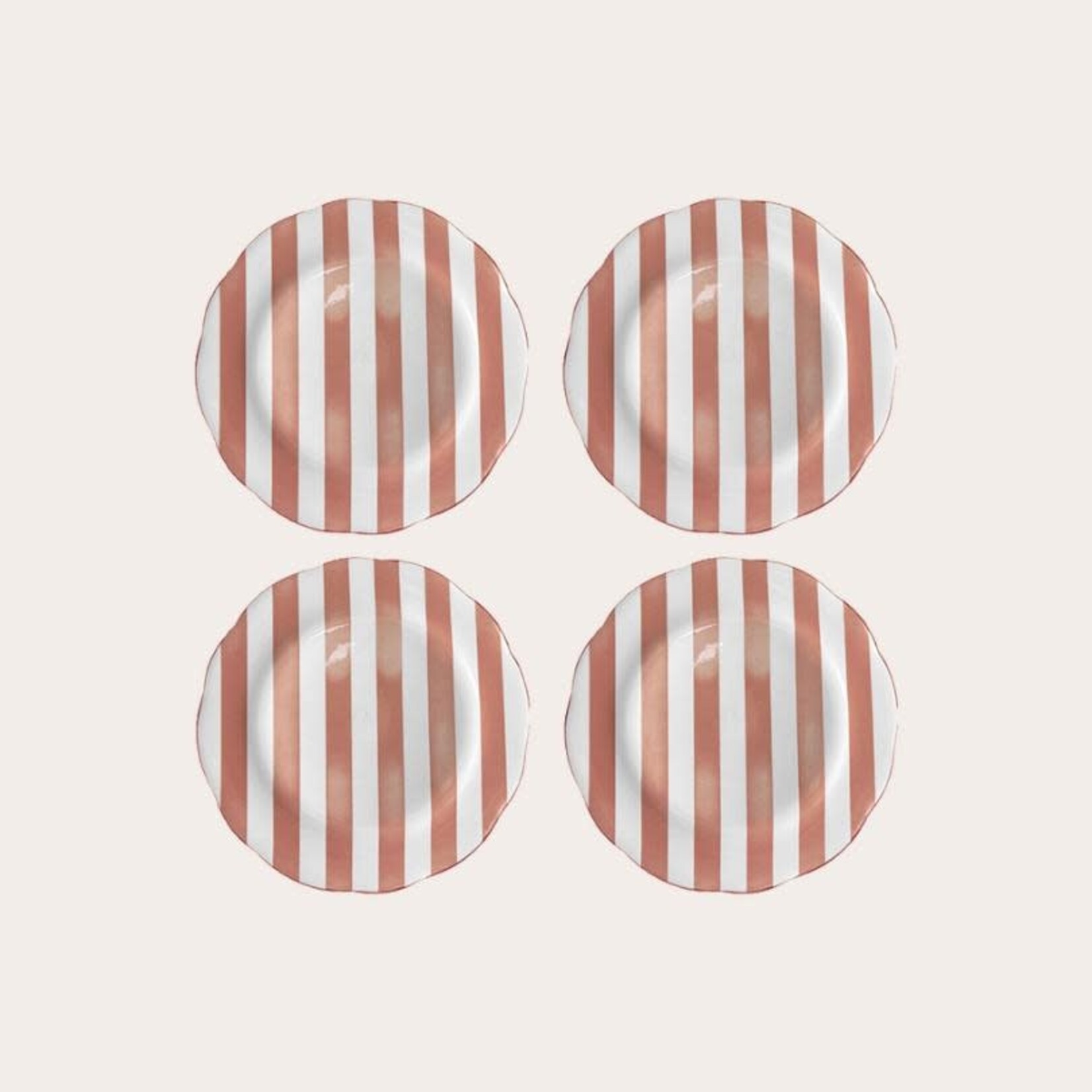 Ontbijtbord - Roze streep