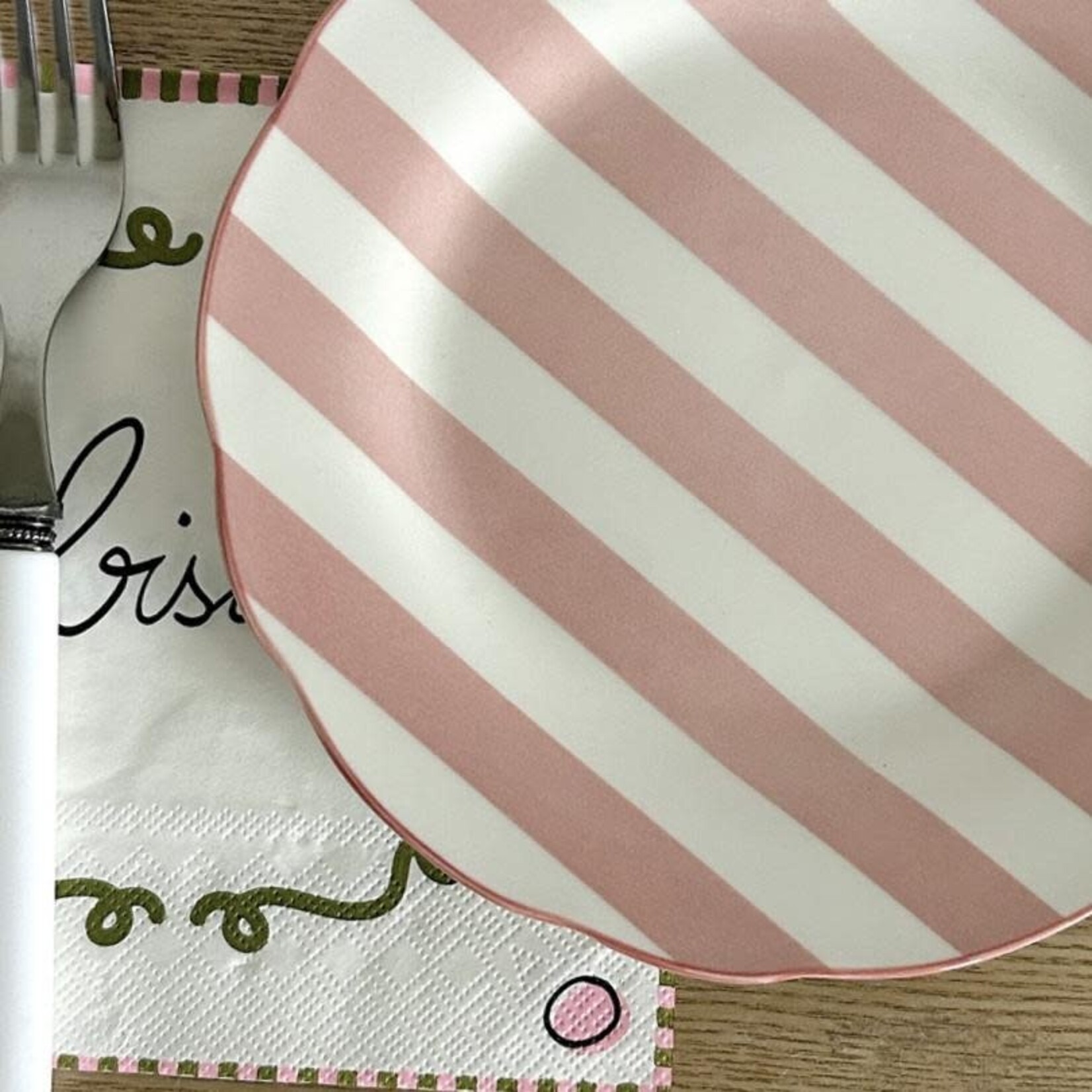 Dinerbord - Roze streep