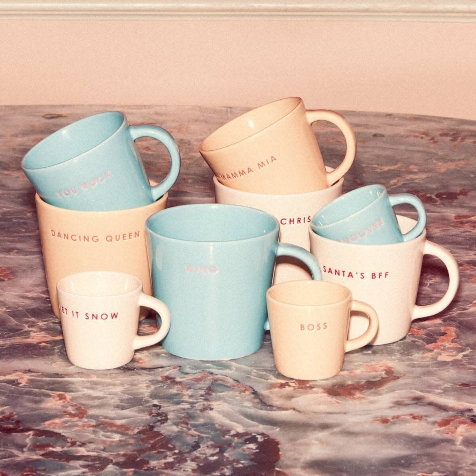 Vondels Cappuccino mug - Good morning - ecru