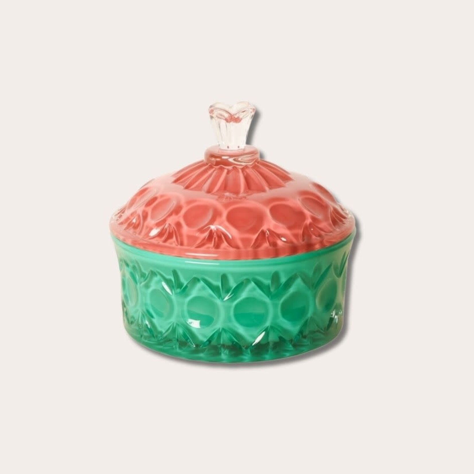 Voorraadpot Sienna - groen/ roze