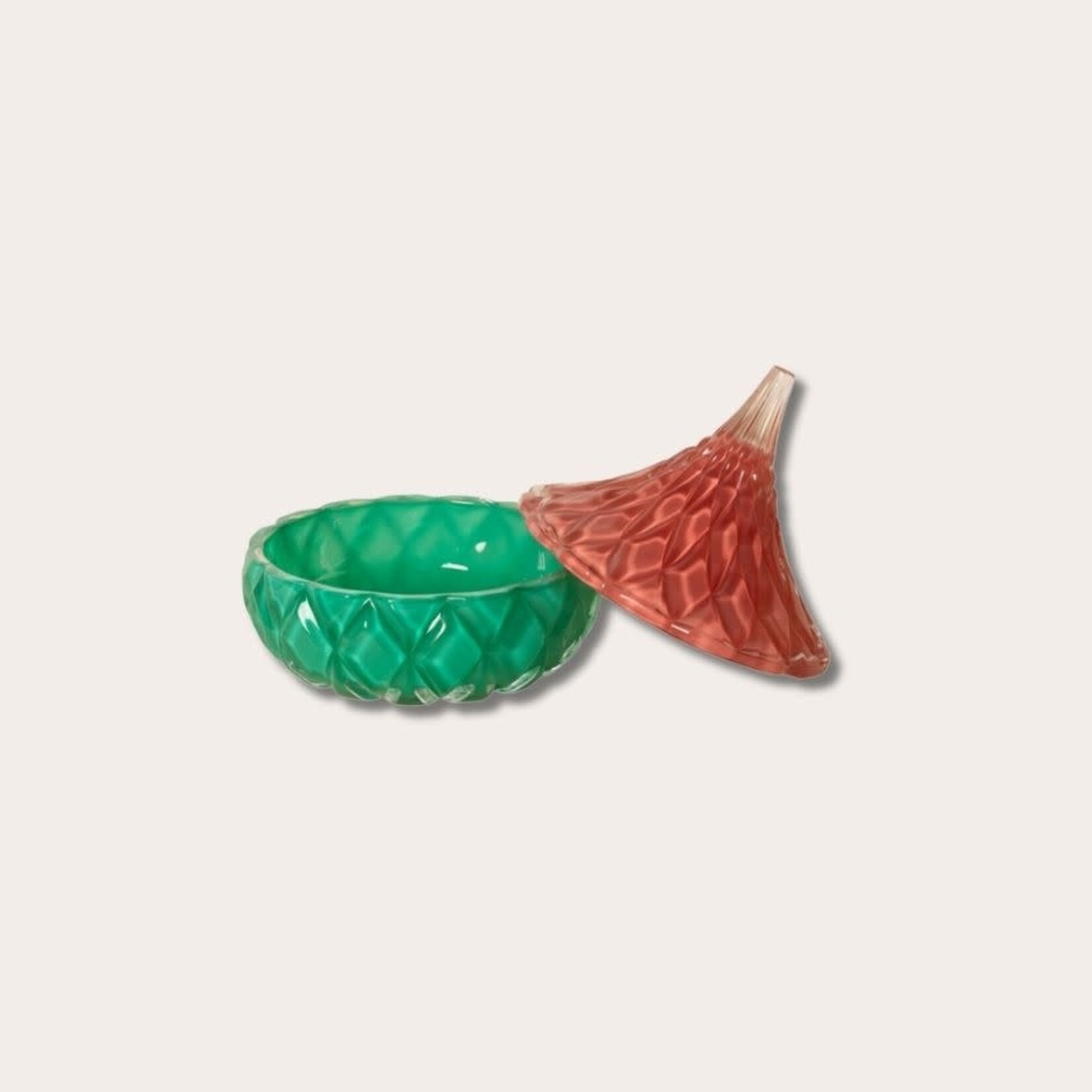 Voorraadpot Livia M - groen/ roze