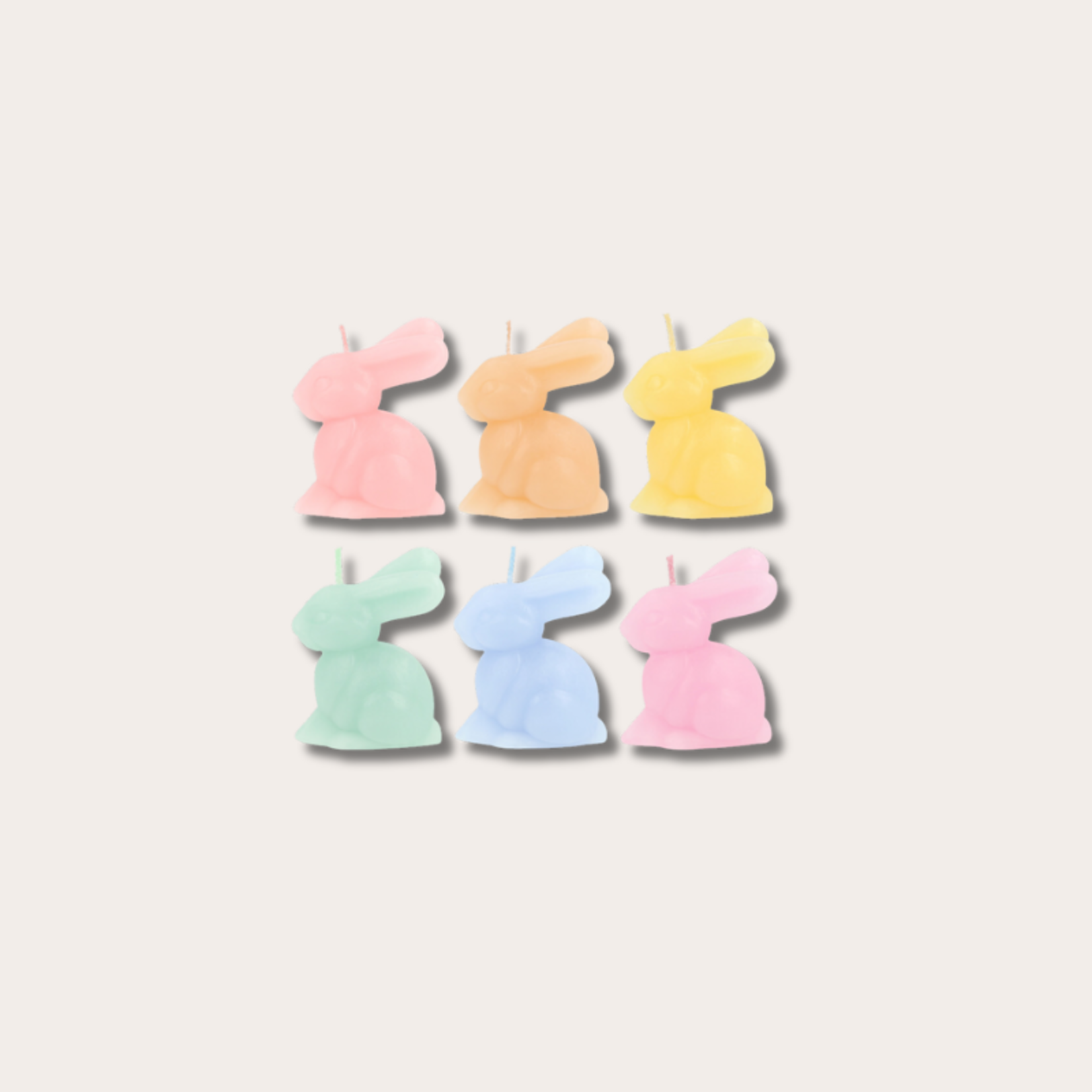 Konijn kaarsen pastel
