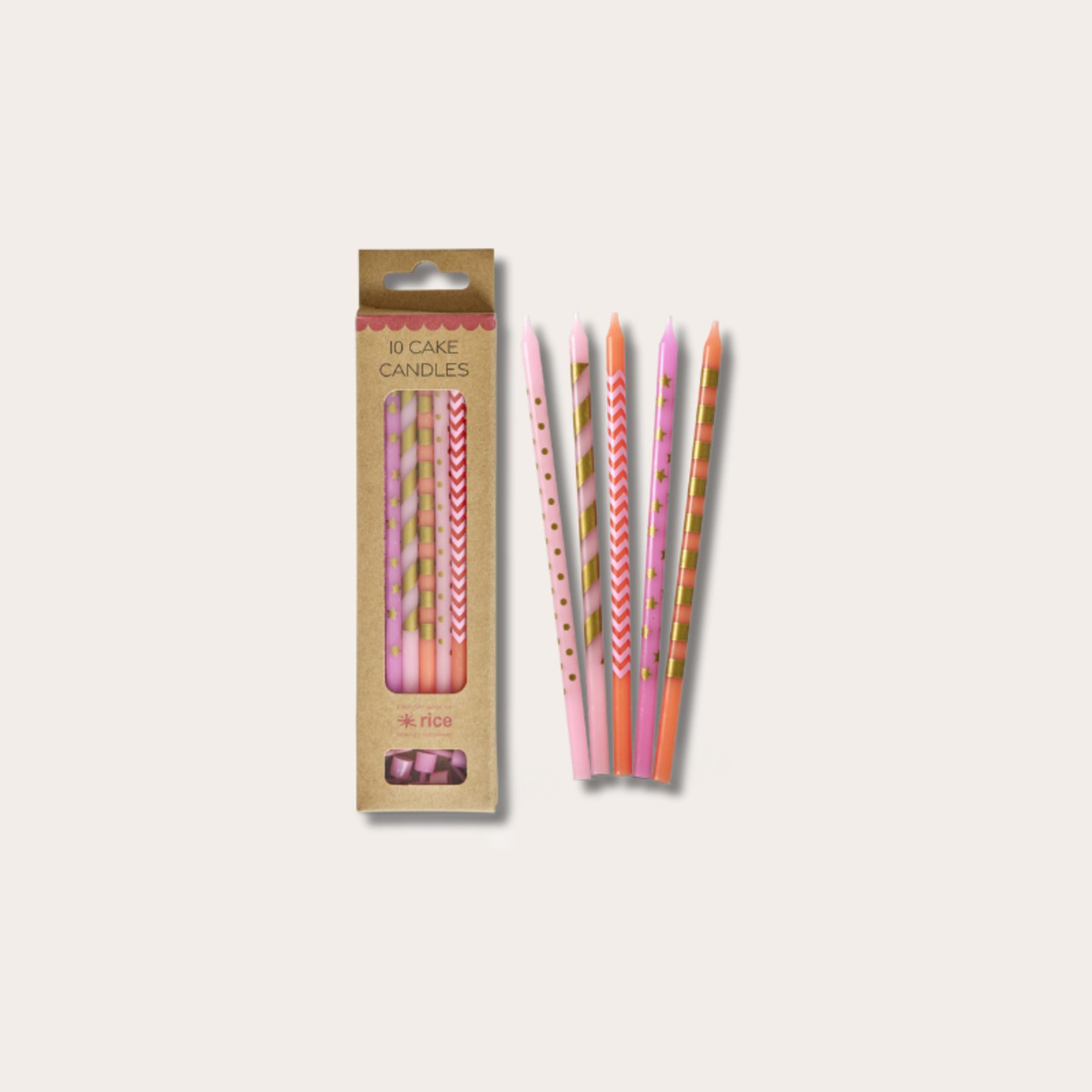Taart kaarsjes - lang, roze