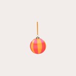 Kerstbal strepen - Oranje/roze Kerstbal strepen - Oranje/roze