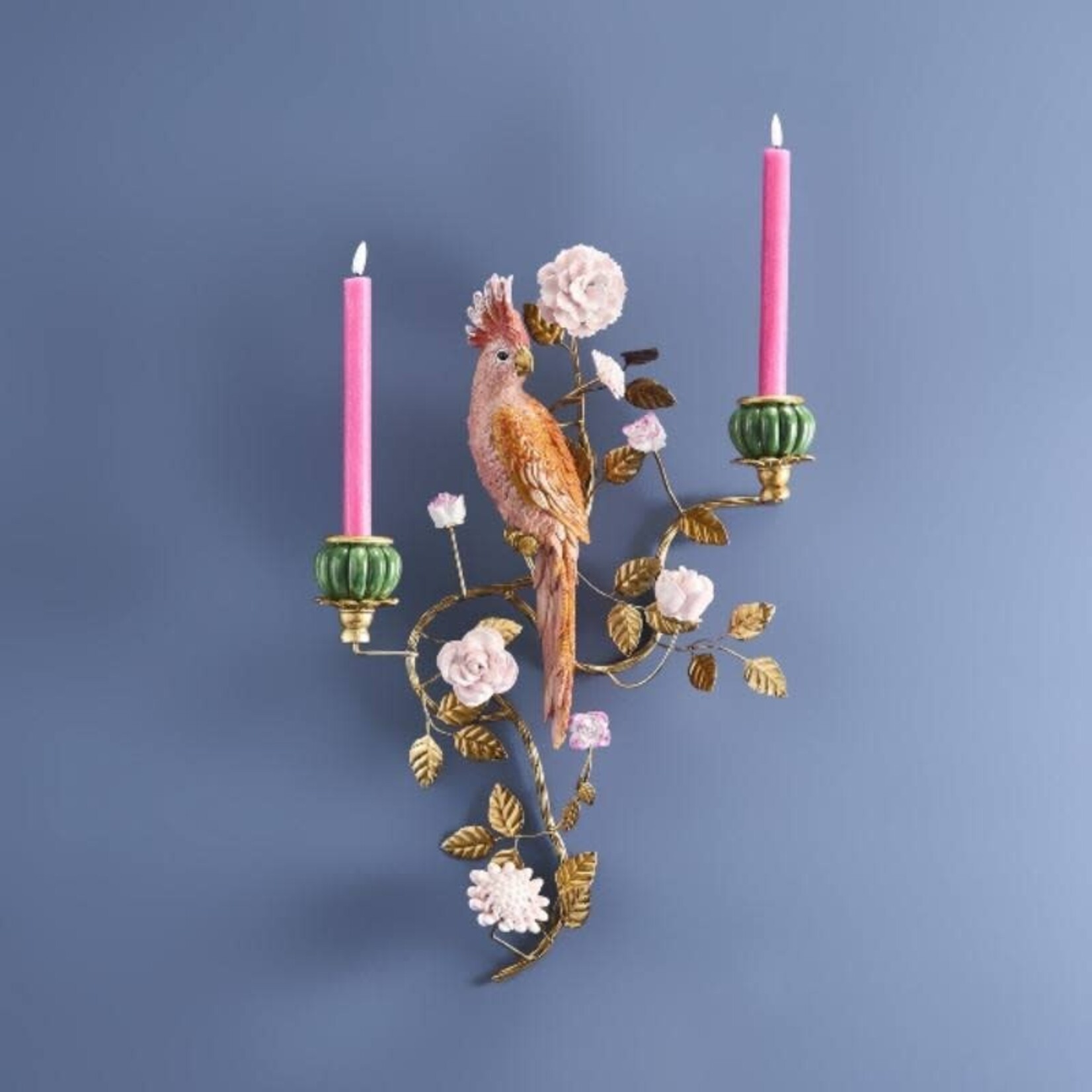 Wandkandelaar papegaai - Oranje