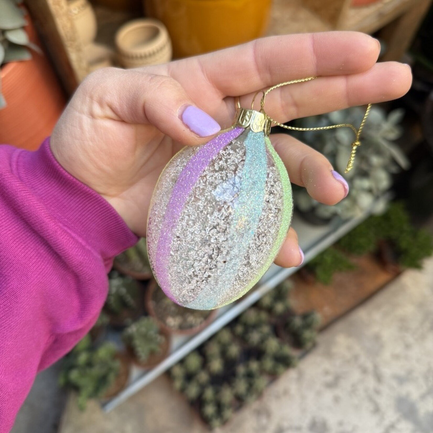 Paas ornament - verticale strepen - glas