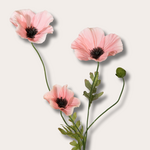 Zijden bloem - Poppy Spray - zalm