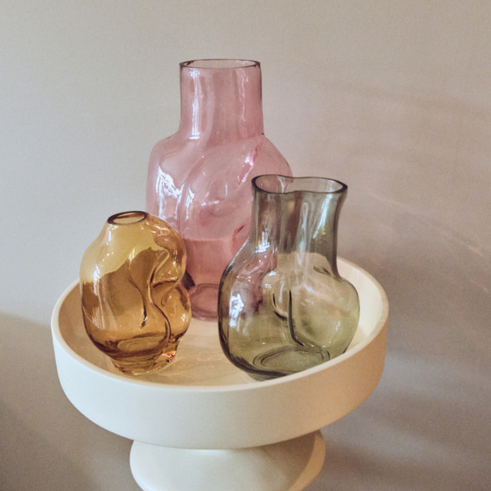 HKliving HKliving Gleam glass small vase, amber
