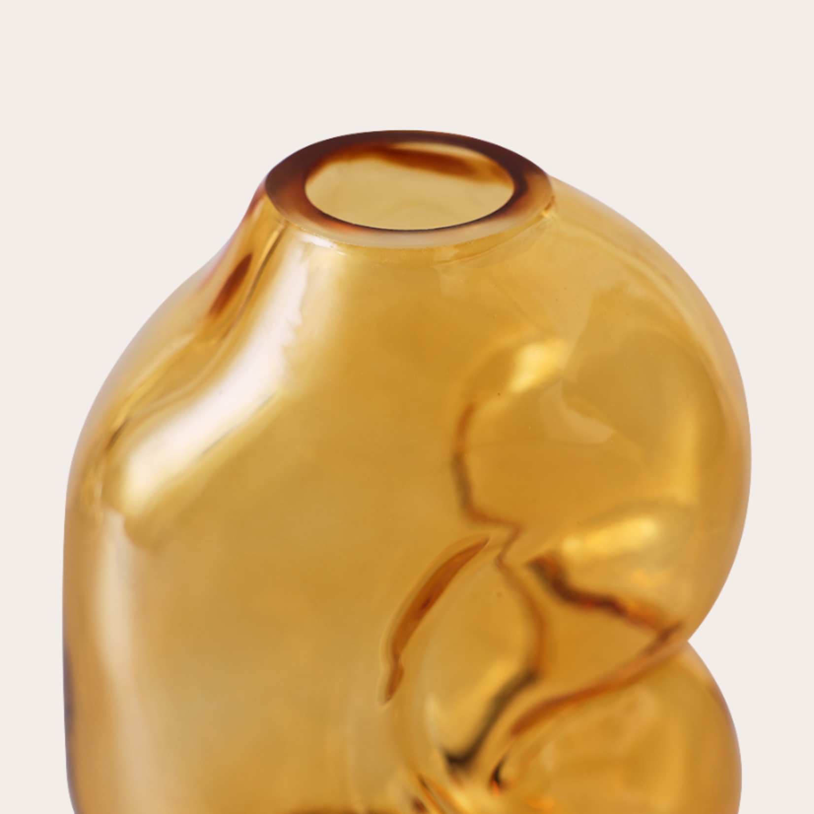 HKliving HKliving Gleam glass small vase, amber