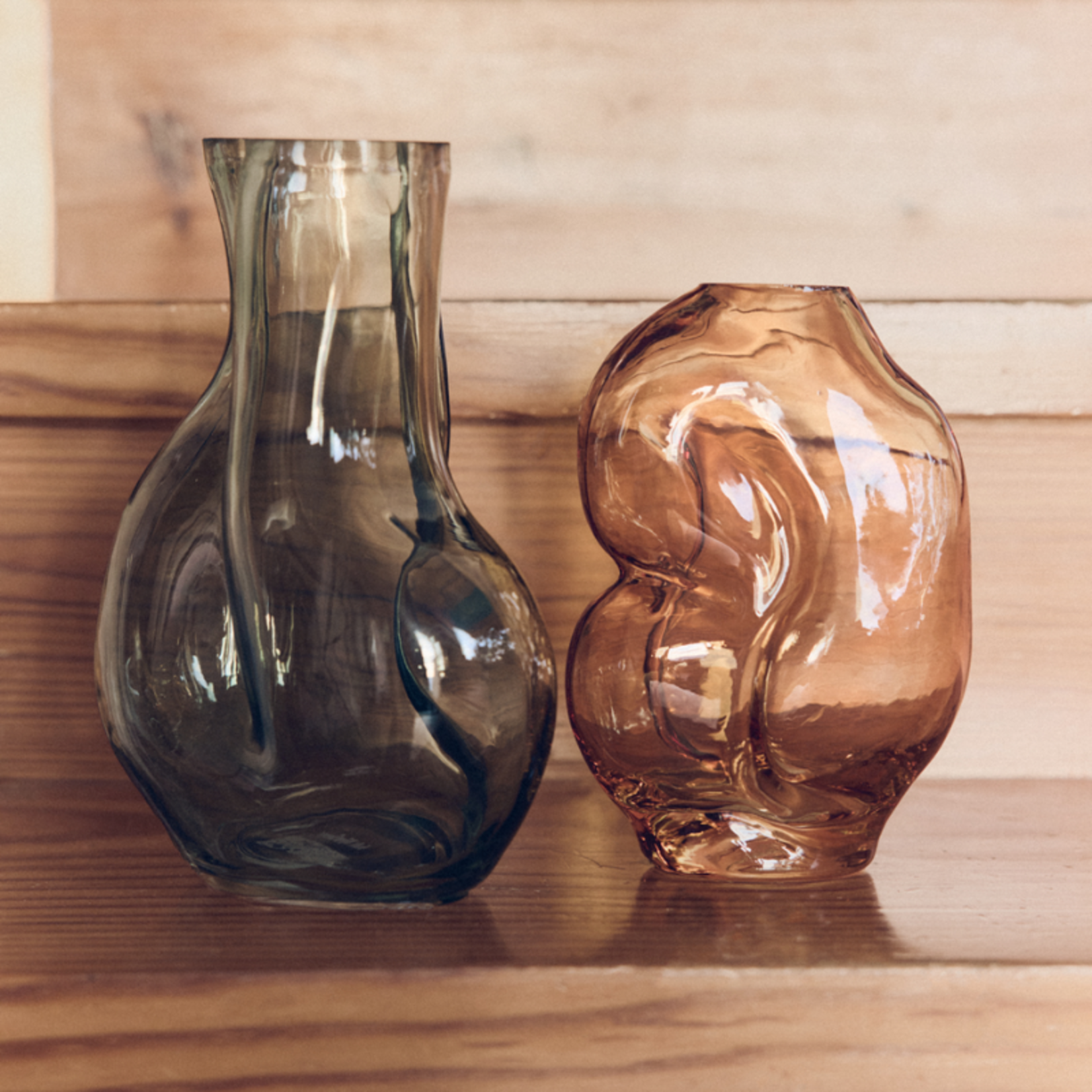 HKliving HKliving Gleam glass vase, olive