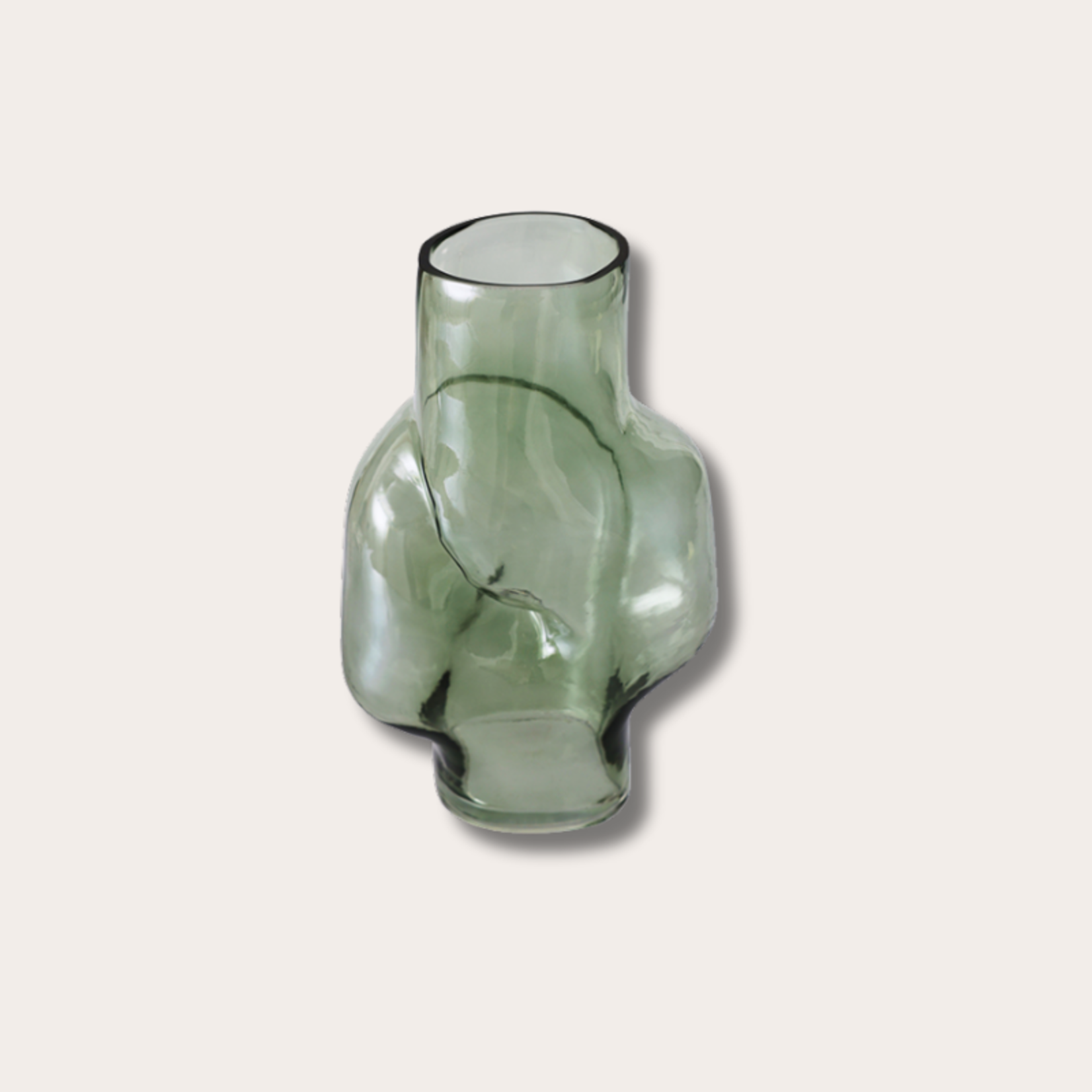 HKliving HKliving Gleam glass high vase, olive