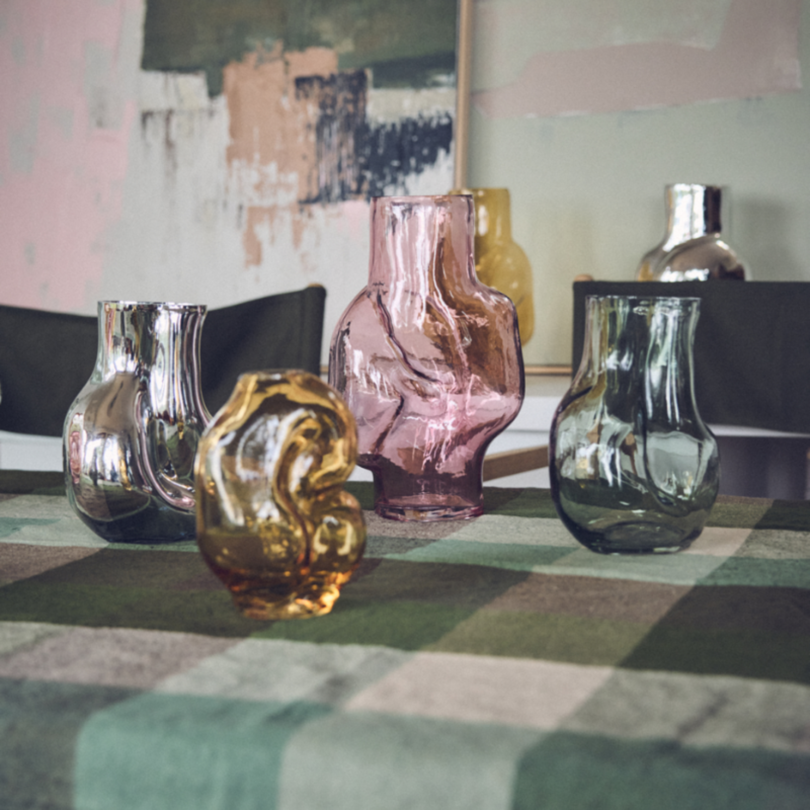 HKliving HKliving Gleam glass high vase, rose