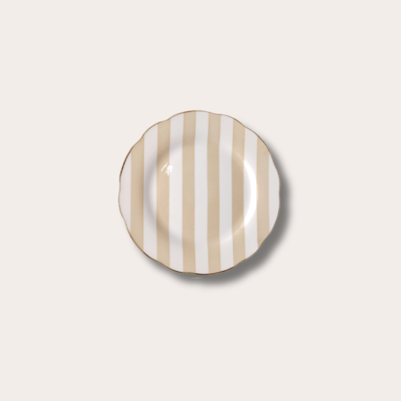 Ontbijtbord - Beige streep