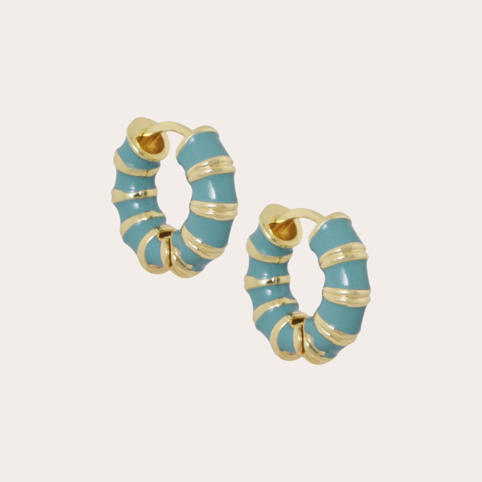 Oorringen emaille petrol (1.7cm)