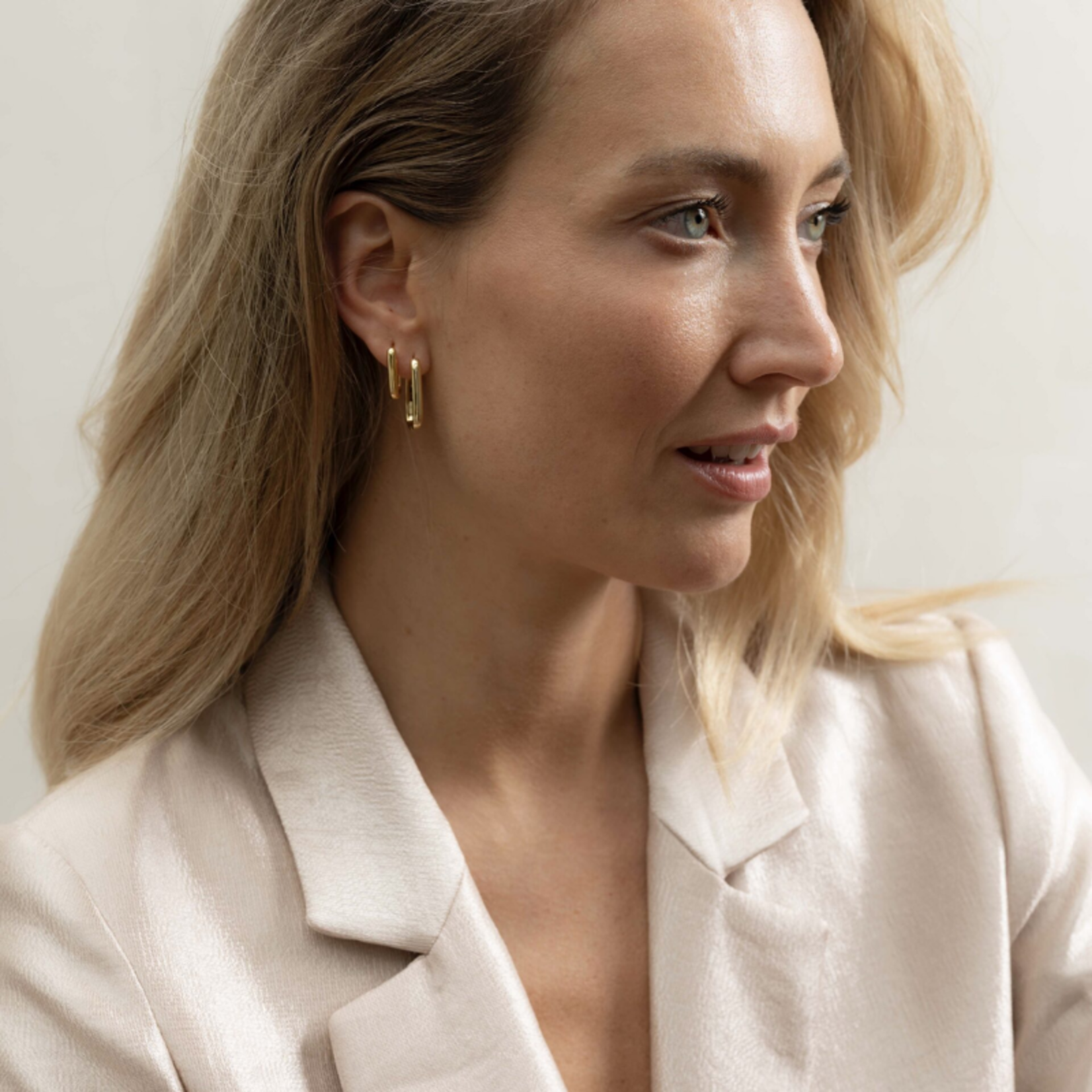 Ovale oorbellen verguld (2cm)