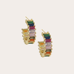 Strass oorringen multicolori (1.7cm)