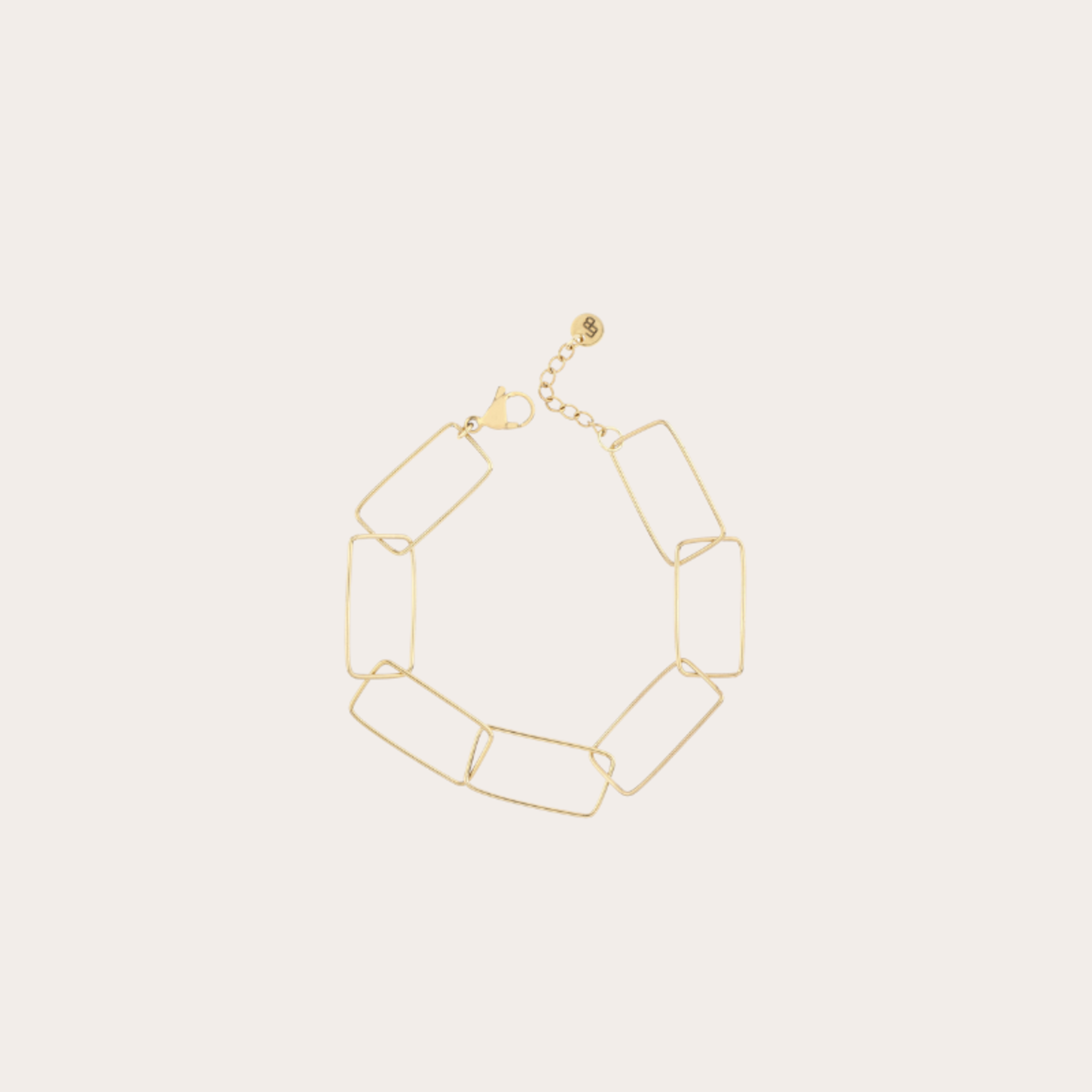 Armband met grote rechthoek schakel